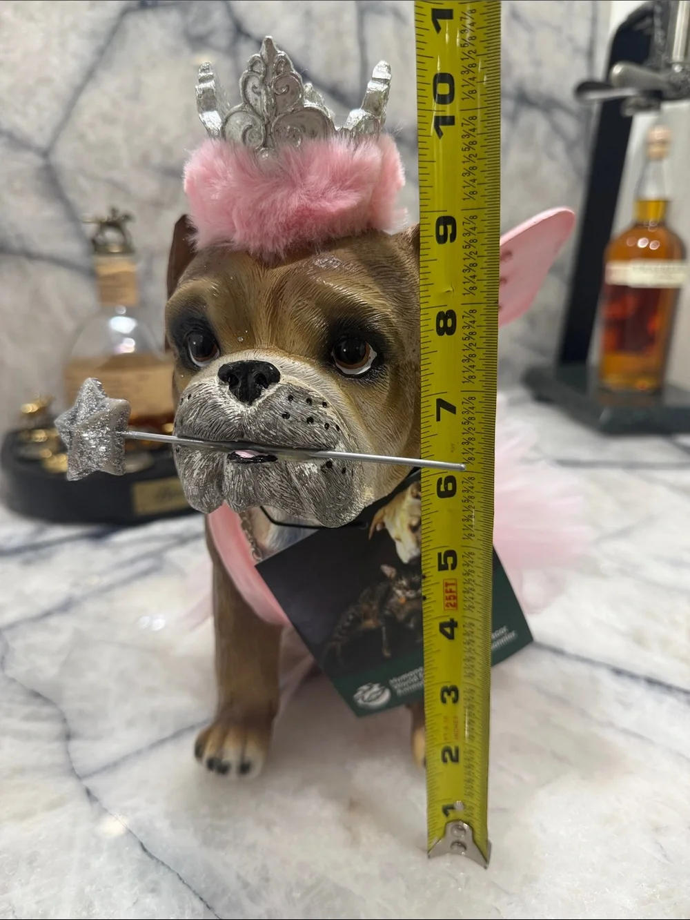 Adorable English Bulldog Princess Fairy Figurine Decor